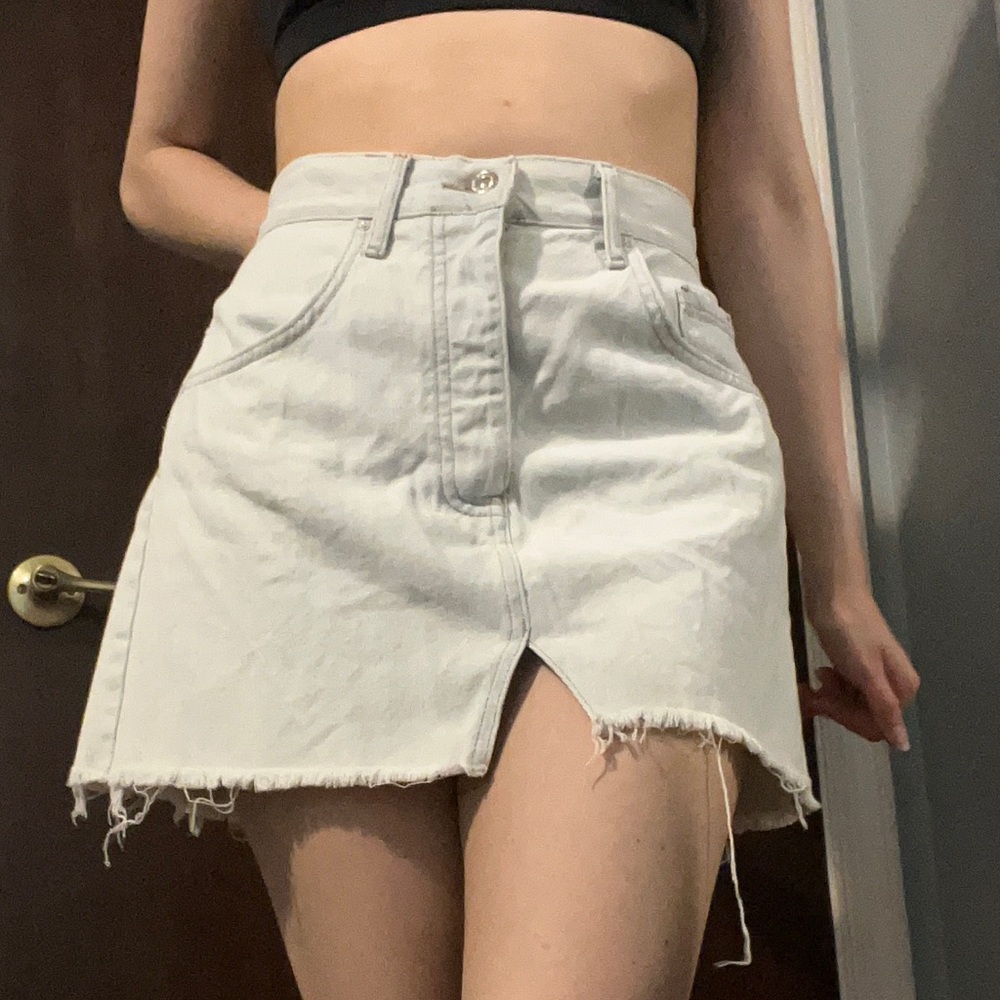 Light wash Denim Mini Skirt